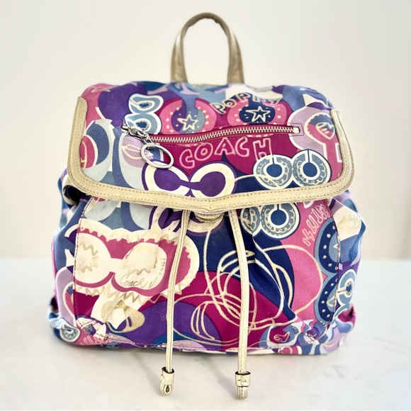 Coach Backpack “Poppy” Graffiti Signature Backpack - Picture 1 of 11